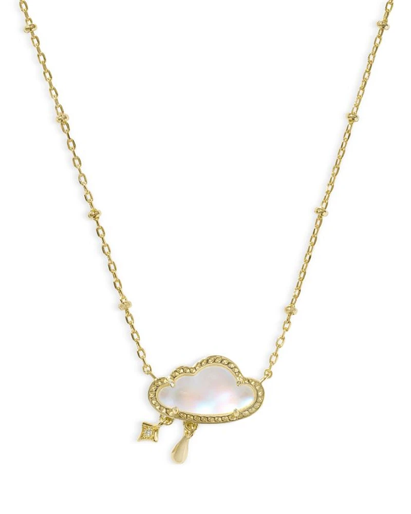 Celeste Crystal Cloud Pendant Necklace, 19"