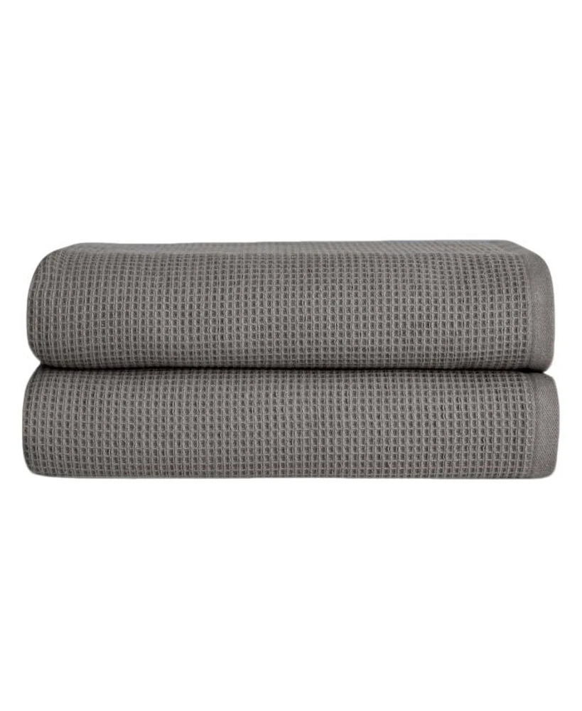 Waffle Bath Towels, Set of 2