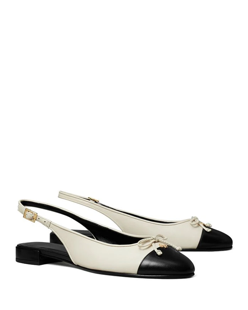 Women's Cap Toe Slingback Ballet Flats