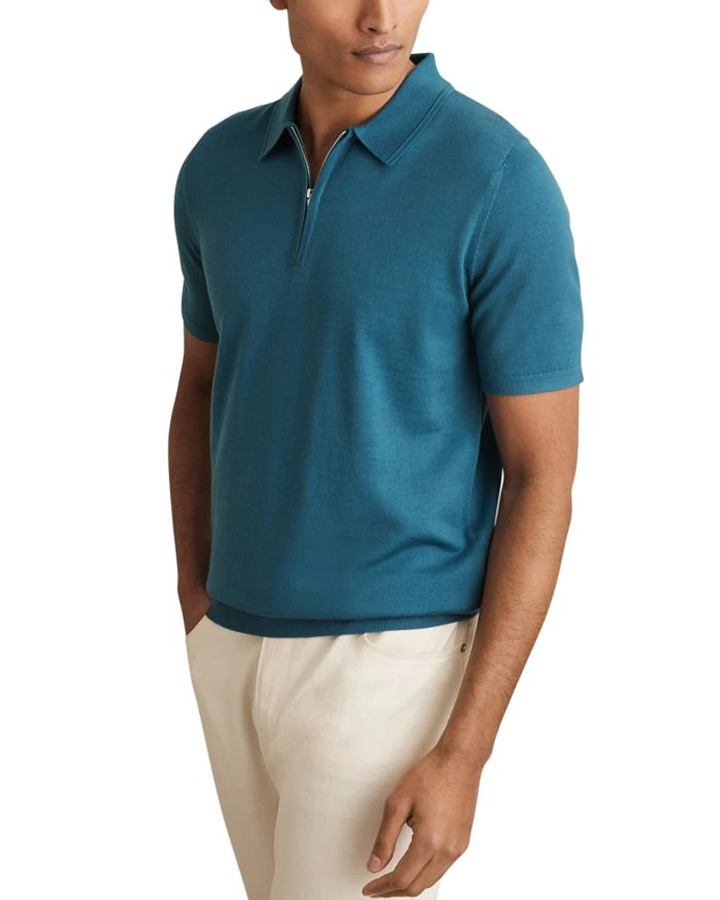 Maxwell Half Zip Merino Wool Polo Shirt