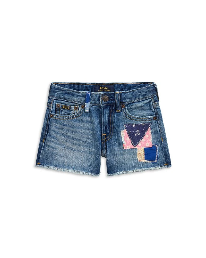Girls' Distressed Cotton Denim Short - Little Kid