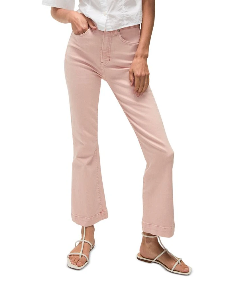 Carson High Rise Ankle Flare Jeans Stoned Pink Shell