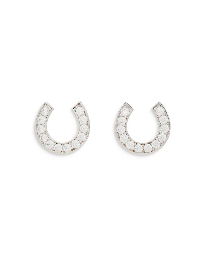 Pavé Horseshoe Stud Earrings