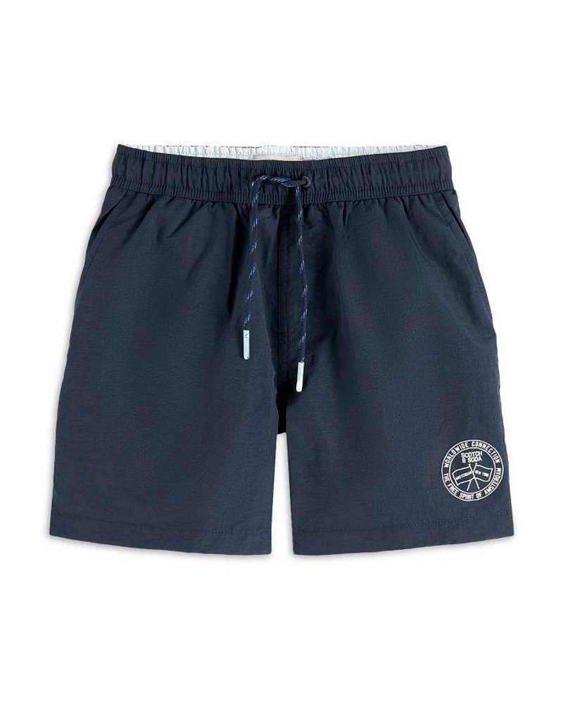 Boys' Mid Length Logo Swim Shorts - Little Kid, Big Kid
