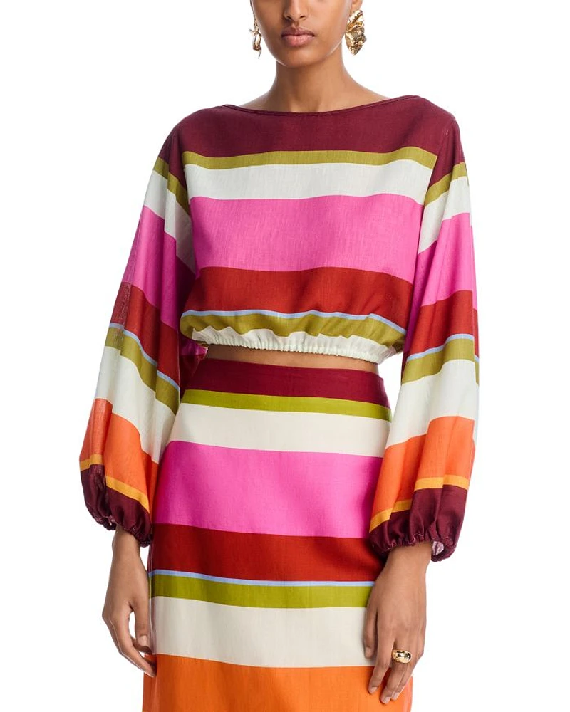 Lori Linen Cropped Top - Exclusive