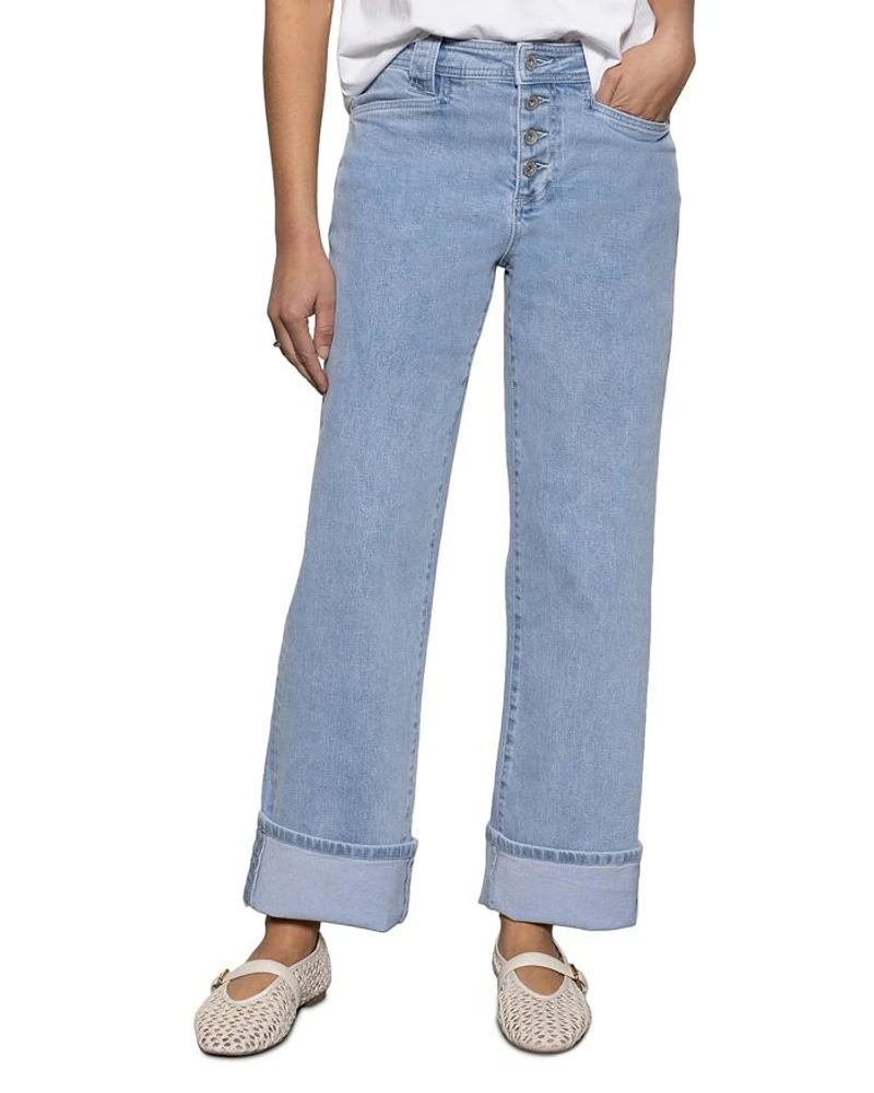Luna Mid Rise Wide Leg Jeans Blue Moonlight