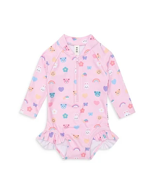Girls' Hux Emoji Zip Swimsuit - Baby