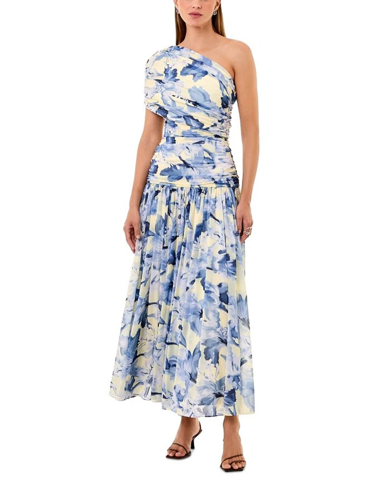 Gaia One Shoulder Drop Waist Dress