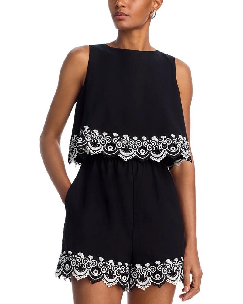 Eyelet Embroidered Romper - Exclusive