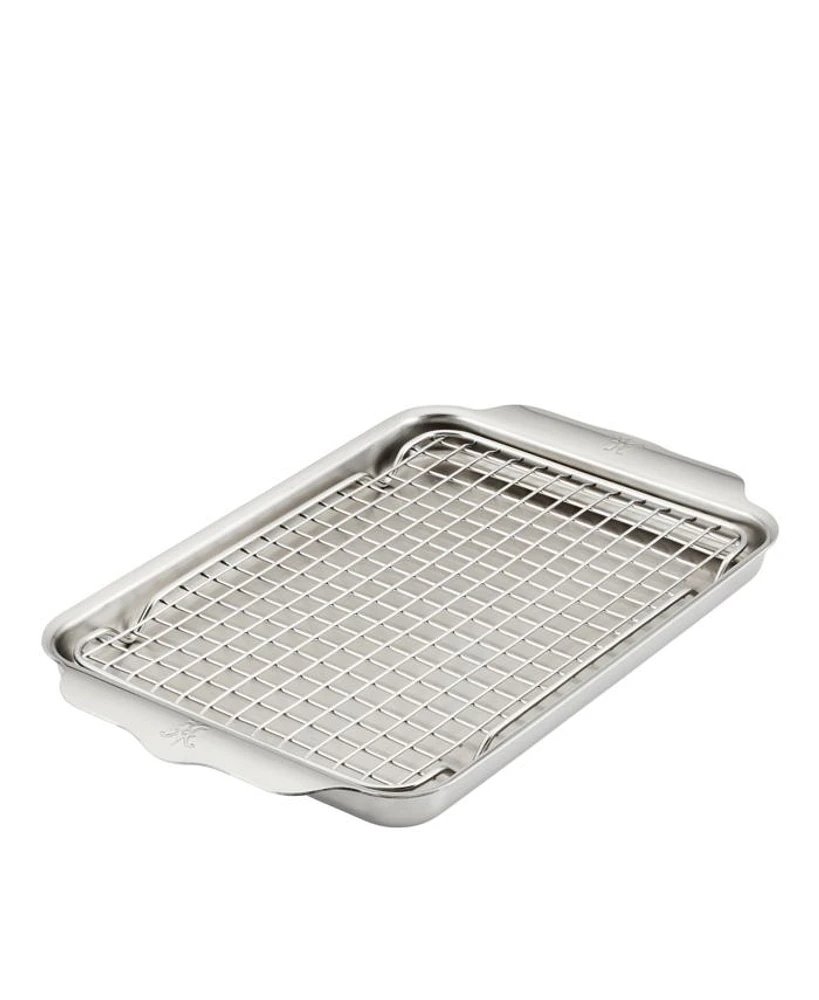 OvenBond® 9" x 12" Tri-ply Clad Stainless Steel Quarter Sheet Pan with Rack