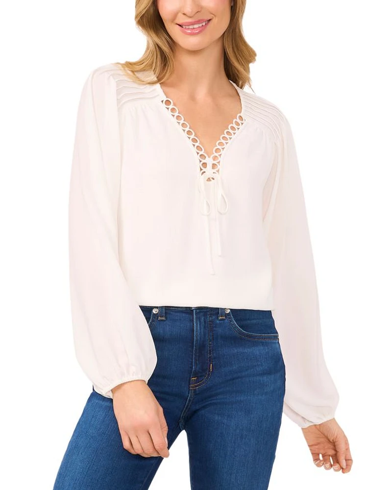Pintuck Blouson Sleeve Blouse
