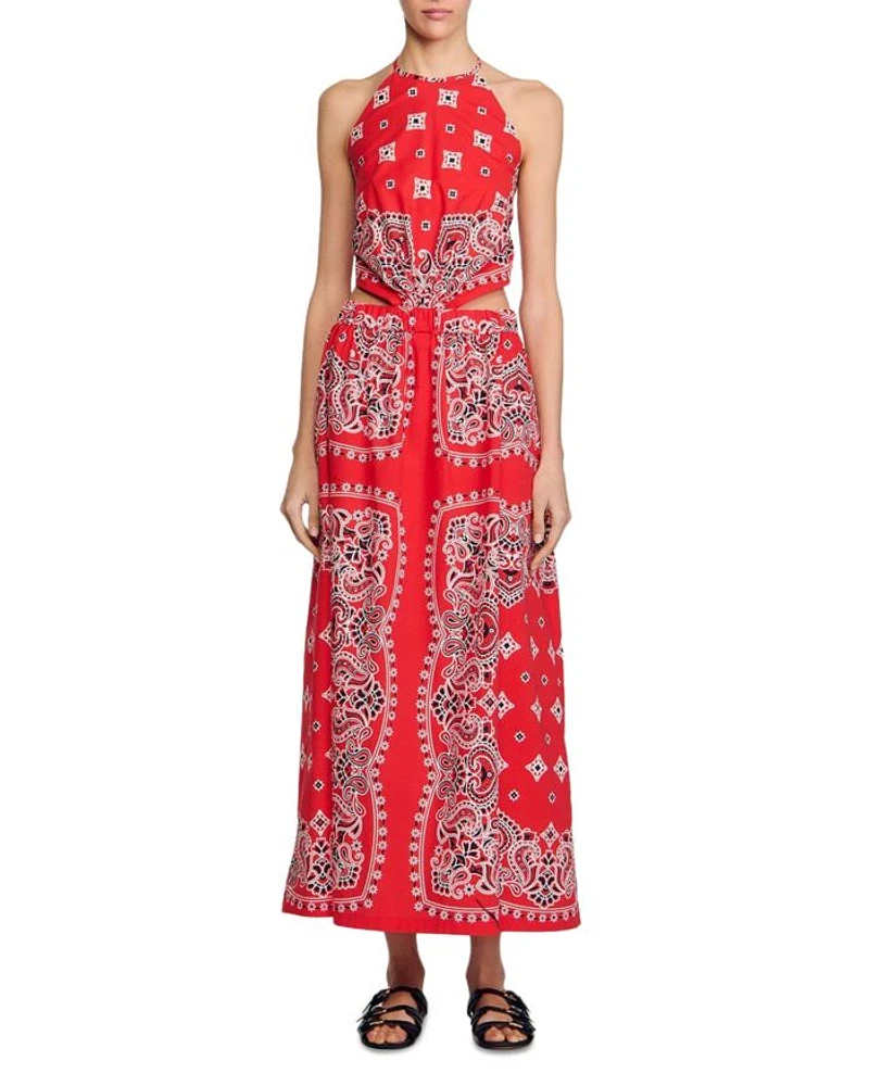 Bandana Print Maxi Dress