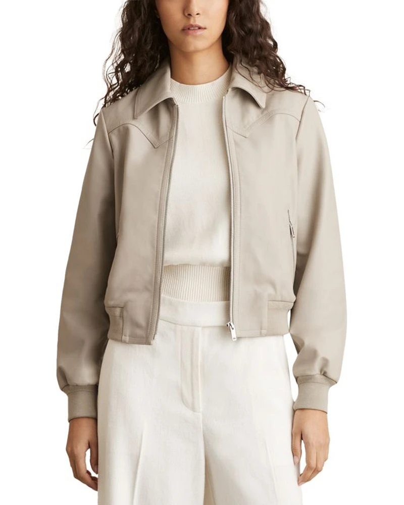 Jasmine Leather Bomber Jacket