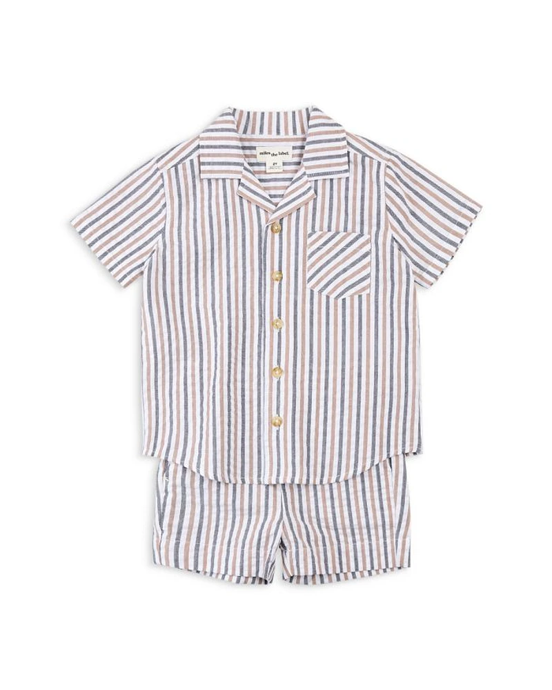 Boys' Striped Seersucker Shirt & Shorts Set - Baby