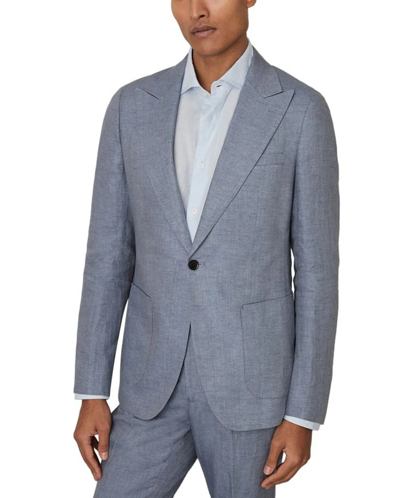 Linen Slim Fit Peak Lapel Blazer