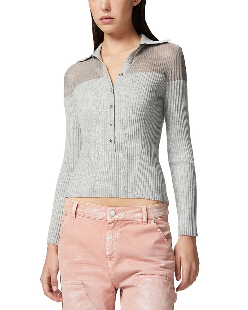 Makalu Ribbed Polo Top