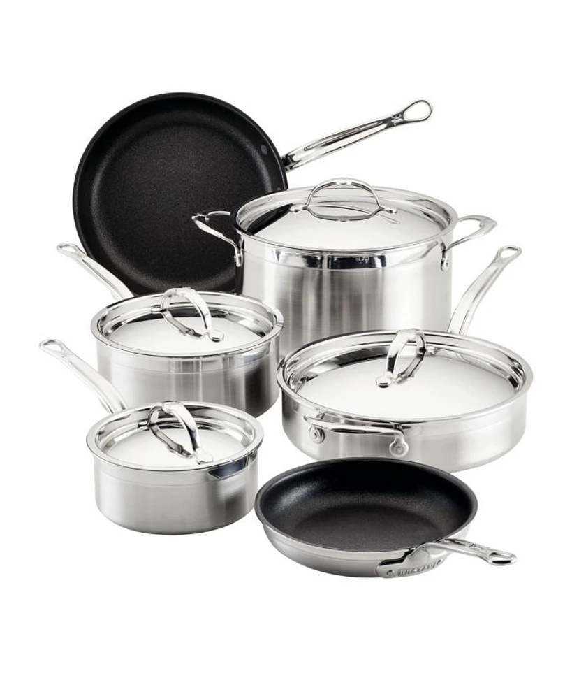 ProBond® Forged 10-Piece Professional Clad Stainless Steel Cookware Set with TITUM® Nonstick