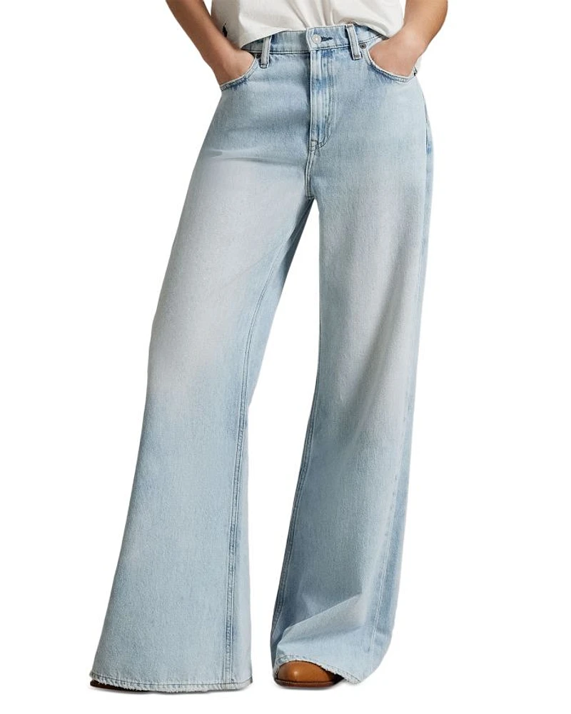 High Rise Wide Leg Jeans Blue