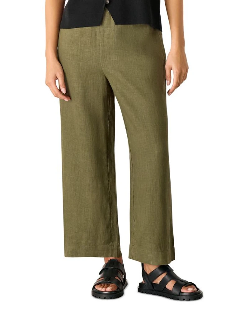 Petite Linen Pocket Trousers