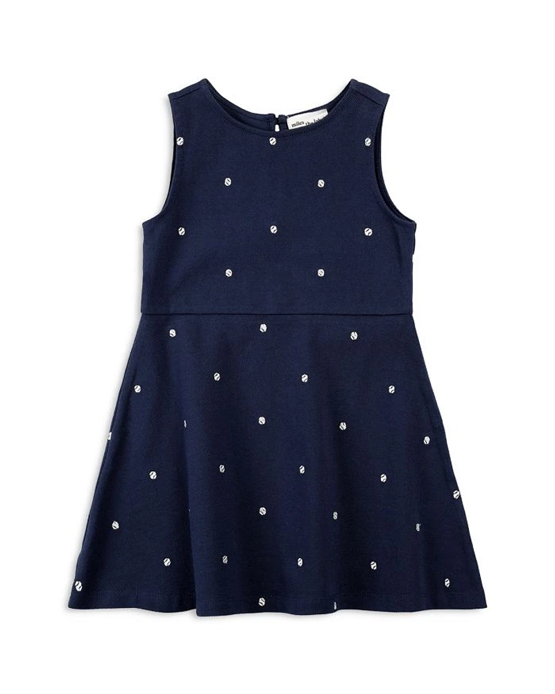 Girls' Embroidered Tennis Balls Piqué Dress - Little Kid