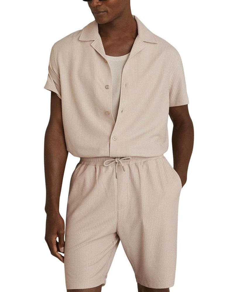 Warwick Short Sleeved Textured Cuban Regular Fit Shirt
