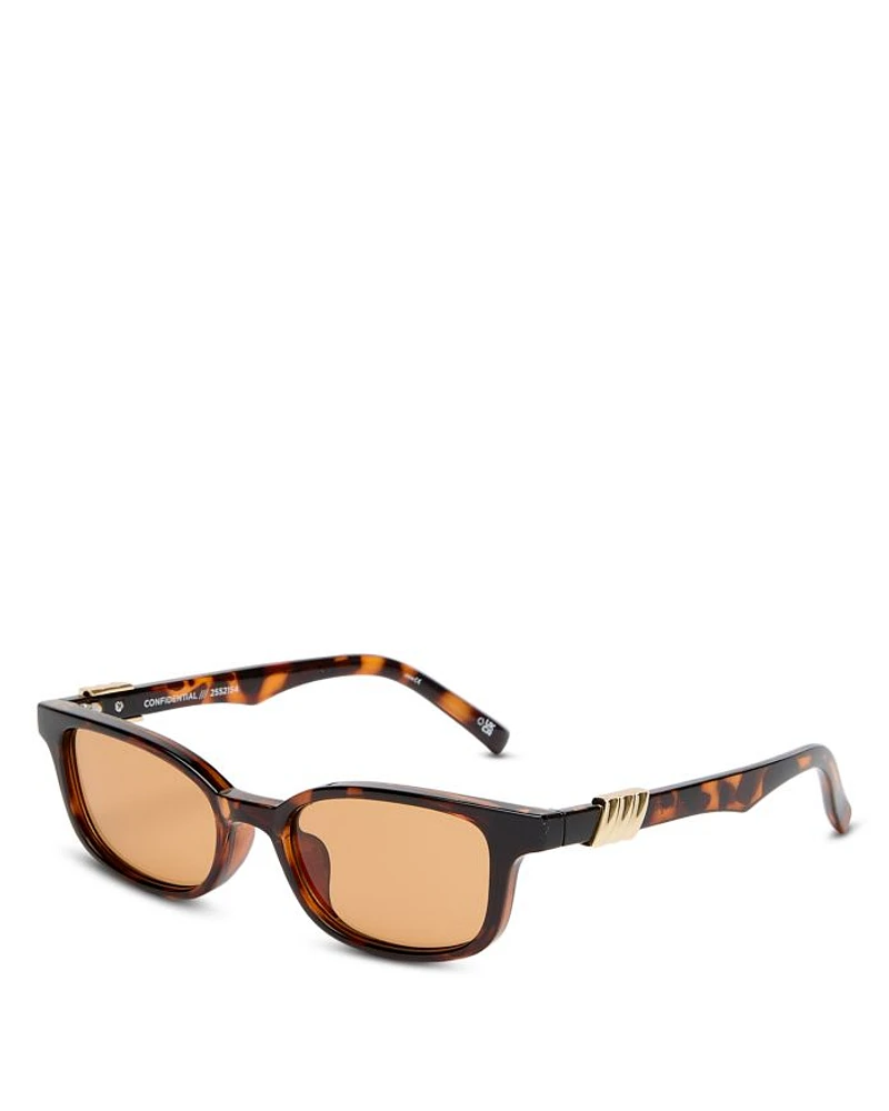 Confidential Rectangle Sunglasses, 51mm