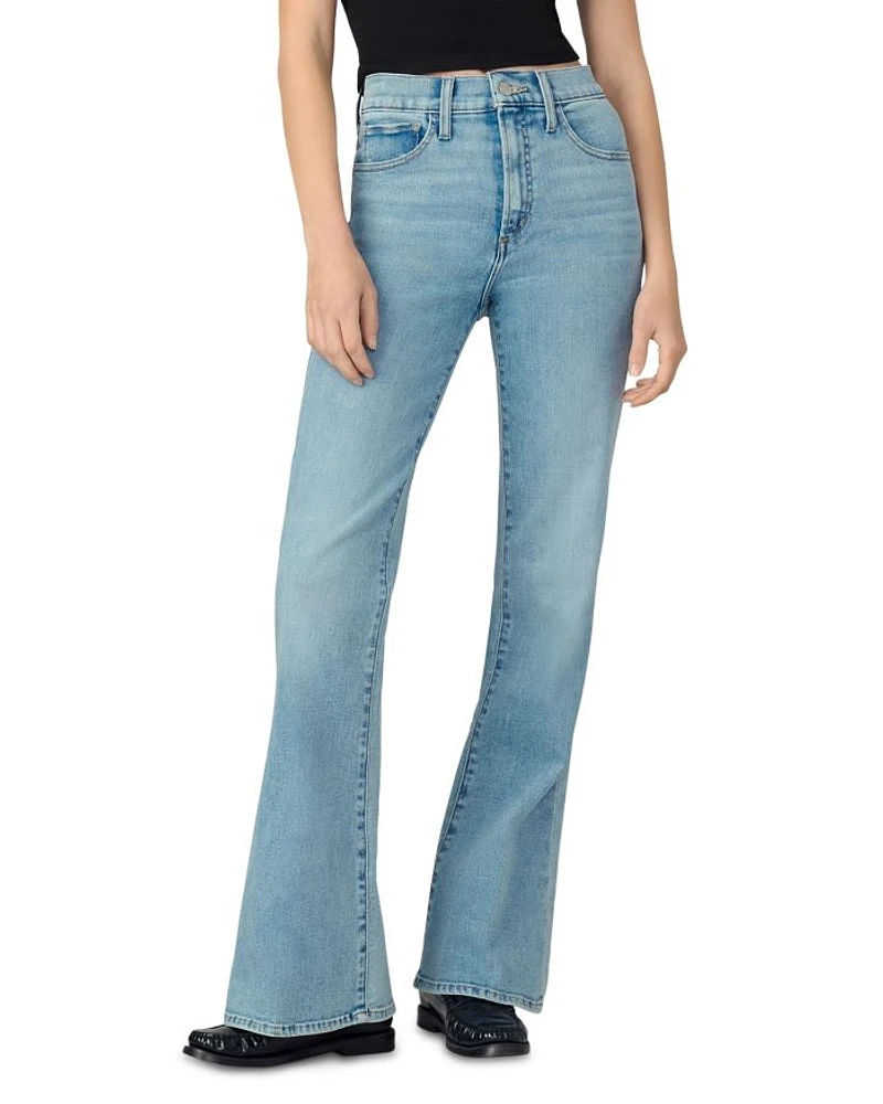 The Molly Petite High Rise Flare Jeans Riveting
