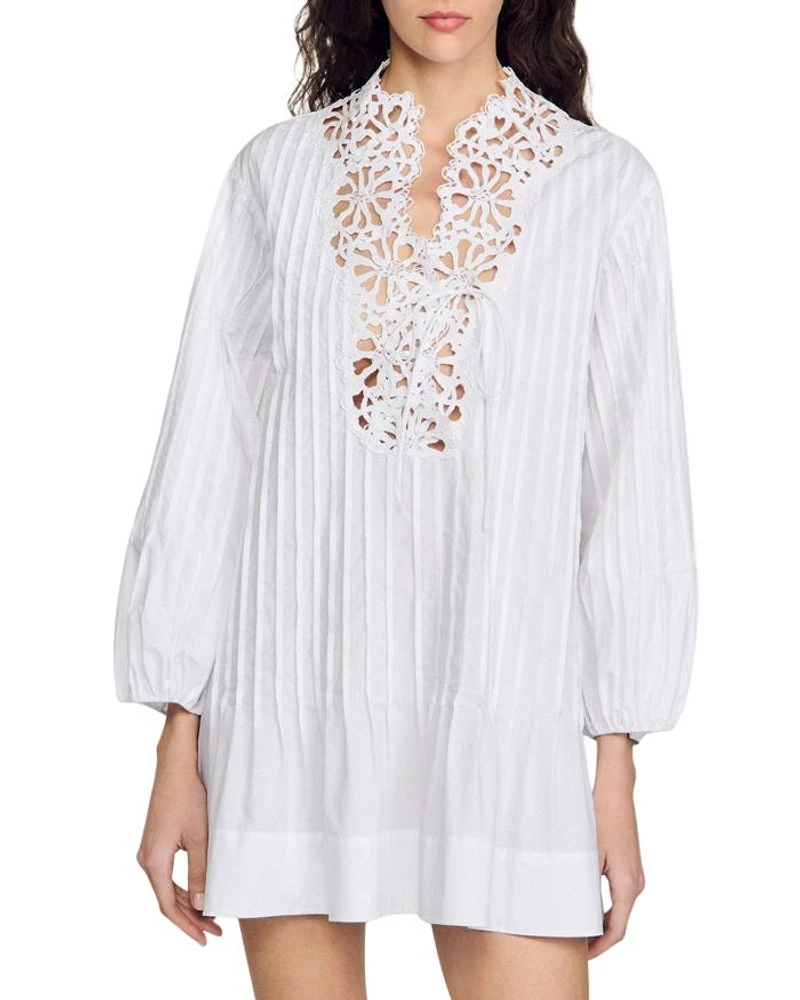 Lace Trim Mini Dress