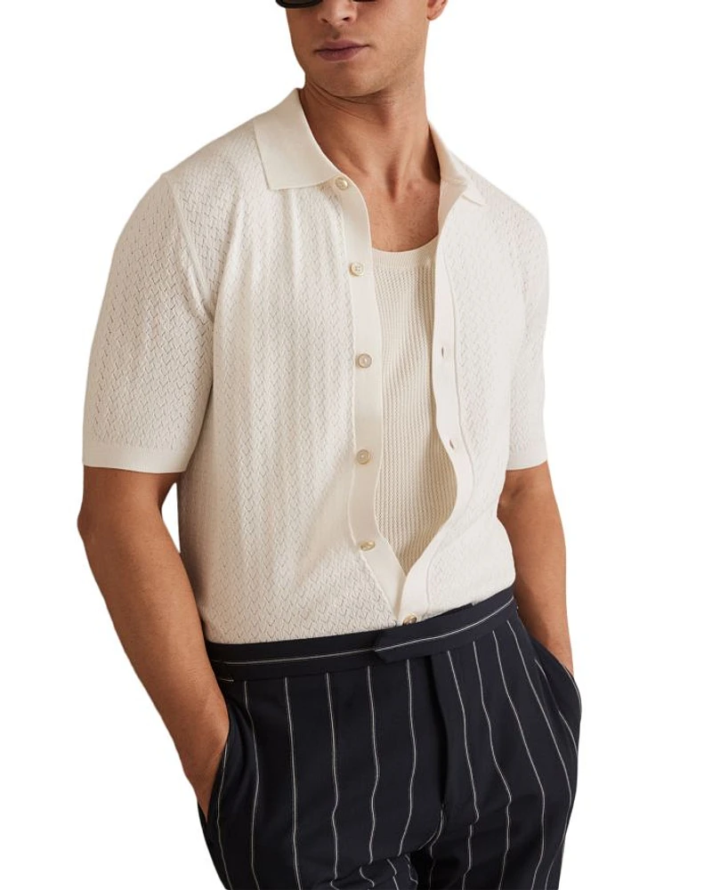 Thames Slim Fit Textured Short Sleeve Shirt