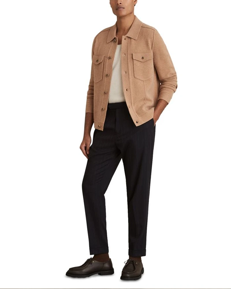 Slim Fit Ring Side Adjuster Pinstripe Trousers