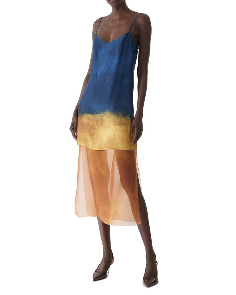 Painted Stripe Slip Dress