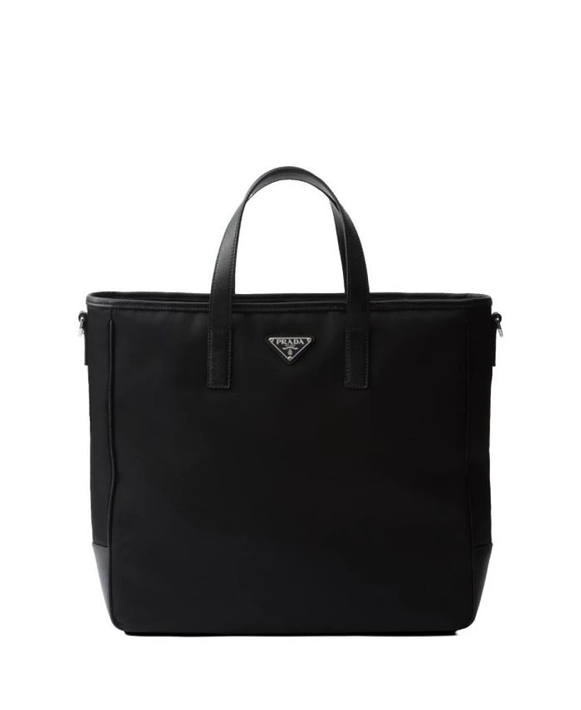 Re-Nylon and Saffiano Leather Tote Bag