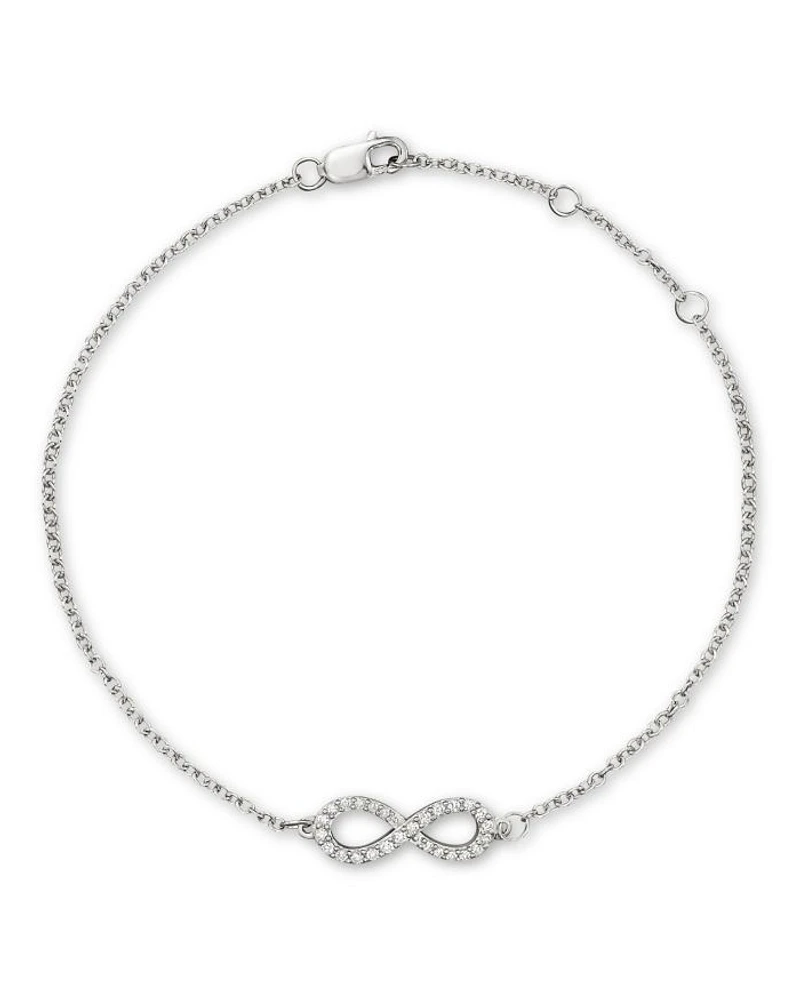 Diamond Infinity Bracelet in 14K White Gold, .15 tcw - Exclusive