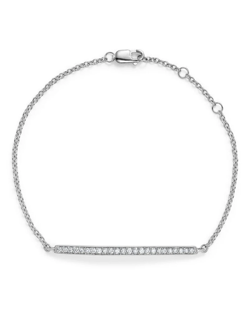Diamond Bar Bracelet in 14K White Gold, .25 tcw - Exclusive