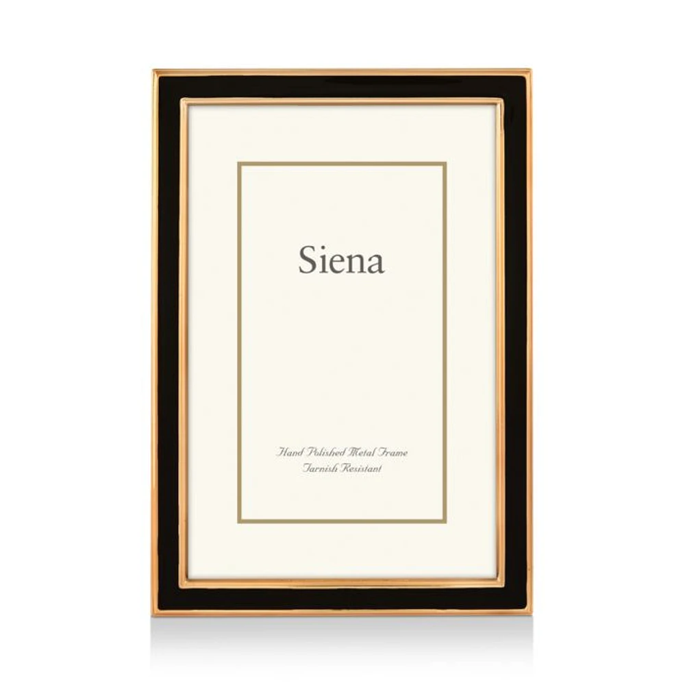 Wide Enamel with Gold Frame, 4" x 6"