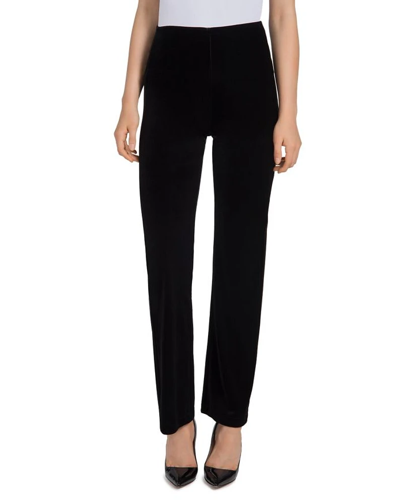 Velvet Straight-Leg Pants