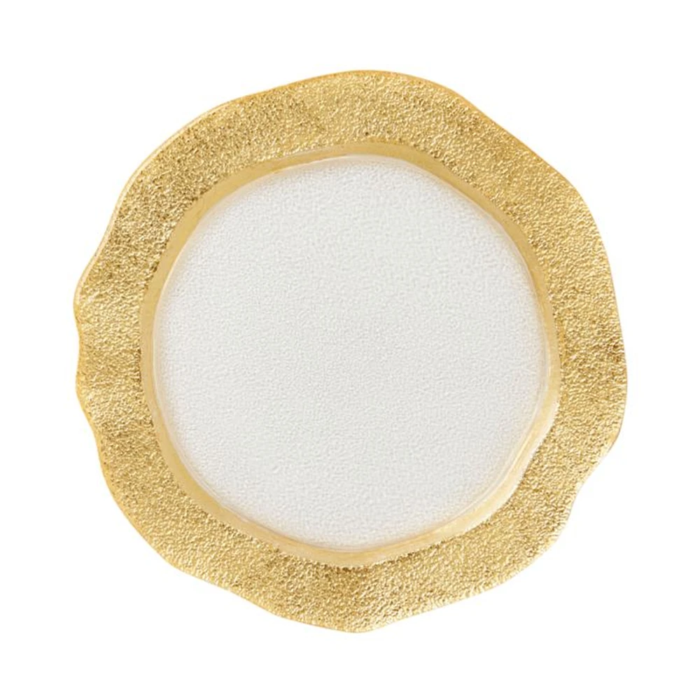 Rufolo Glass Gold Organic Salad Plate