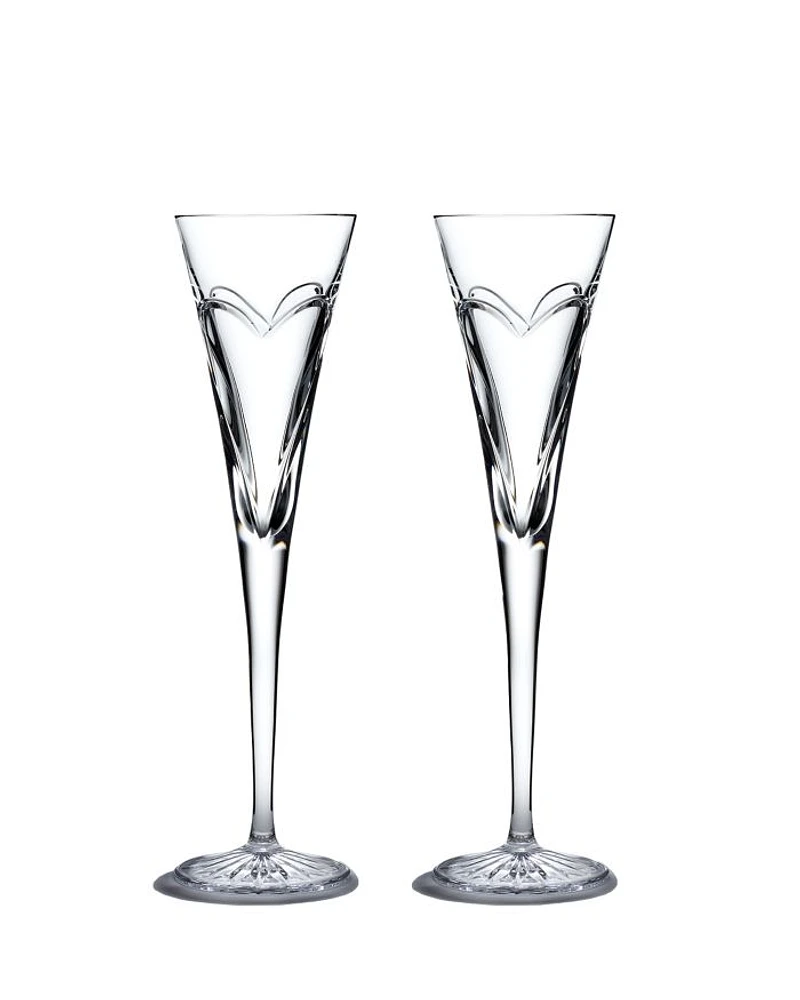 Wishes "Love & Romance" Toasting Flutes, Set of 2