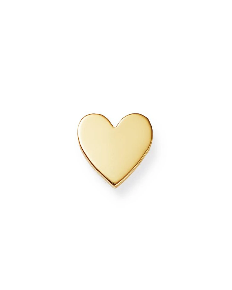 14K Yellow Gold Single Itty Bitty Heart Stud Earring