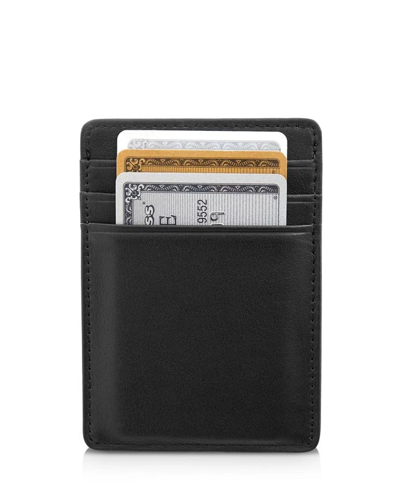 Leather Magnetic Money Clip Wallet