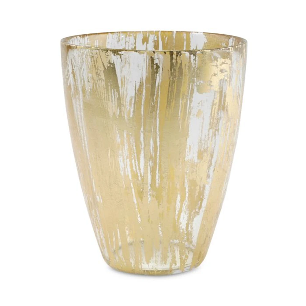 Rufolo Glass Gold Brushstroke Vase