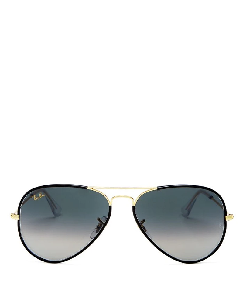 Classic Brow Bar Aviator Sunglasses, 58mm