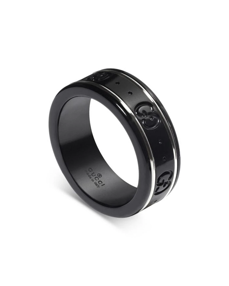 18K White Gold ICON Synthetic Corundum Slim Band