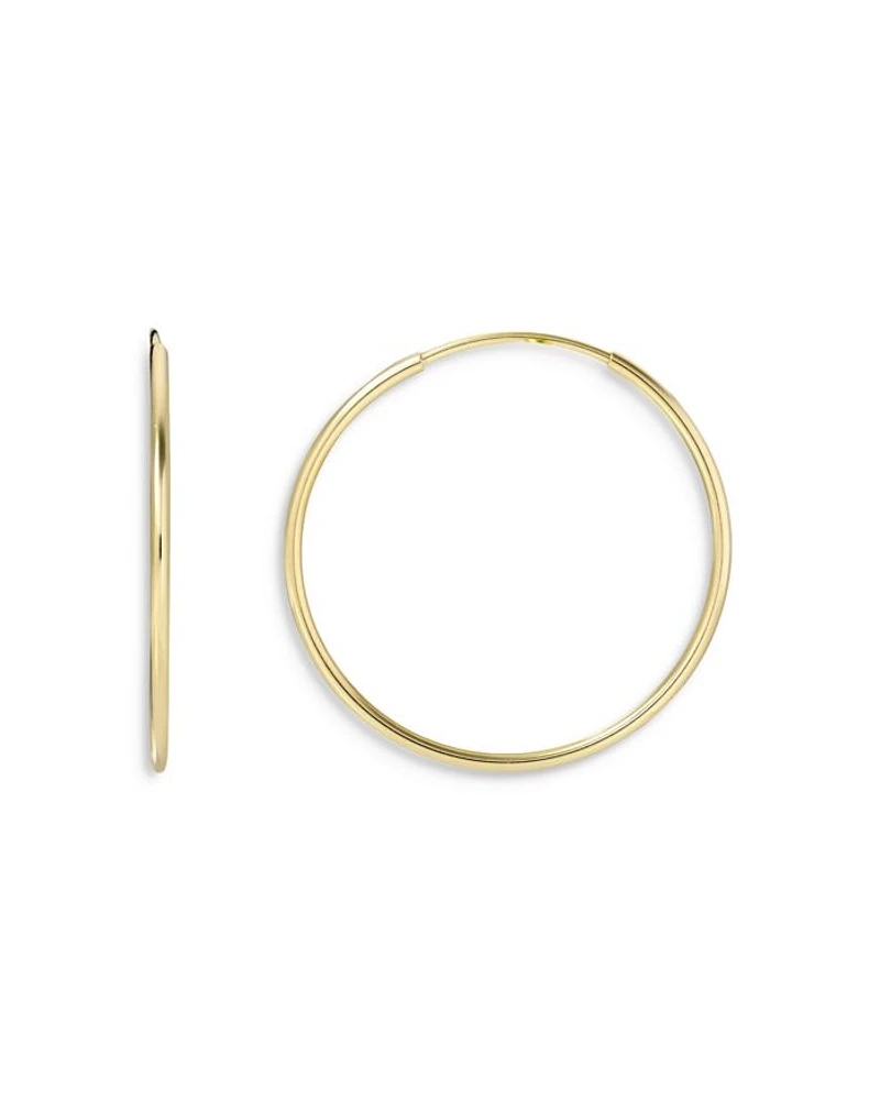 14K Yellow Gold Medium Thread Hoop Earrings
