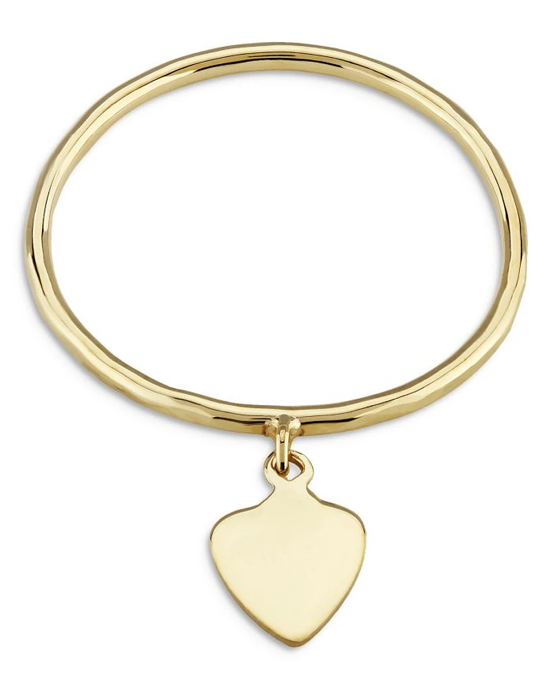 14K Yellow Gold Heart Charm Ring - Exclusive