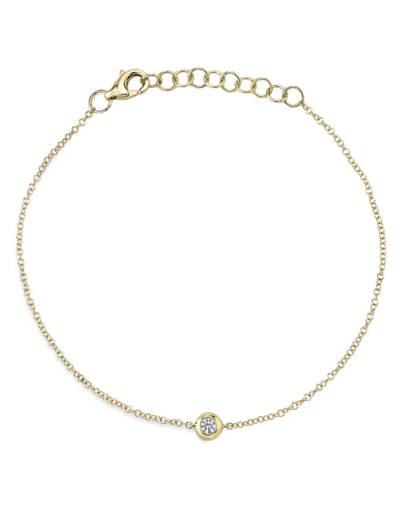 14K Yellow Gold Diamond Bezel Chain Bracelet - Exclusive