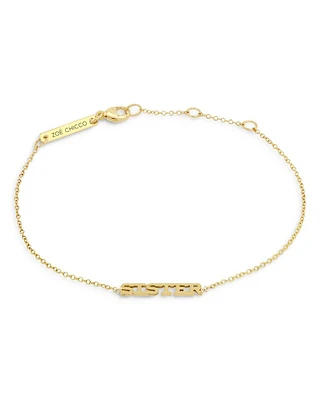 14K Yellow Gold Itty Bitty Sister Bracelet