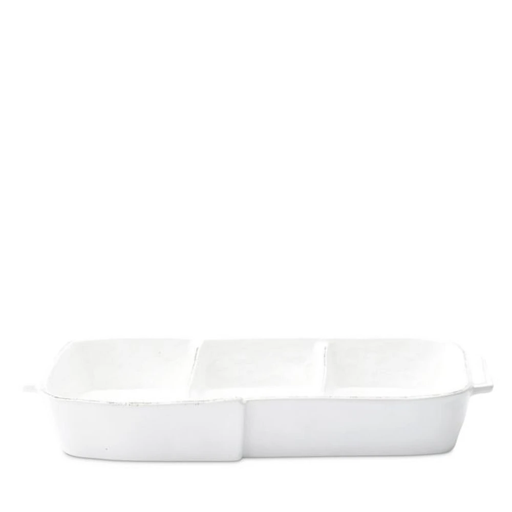 Melamine Lastra White Three-Part Server