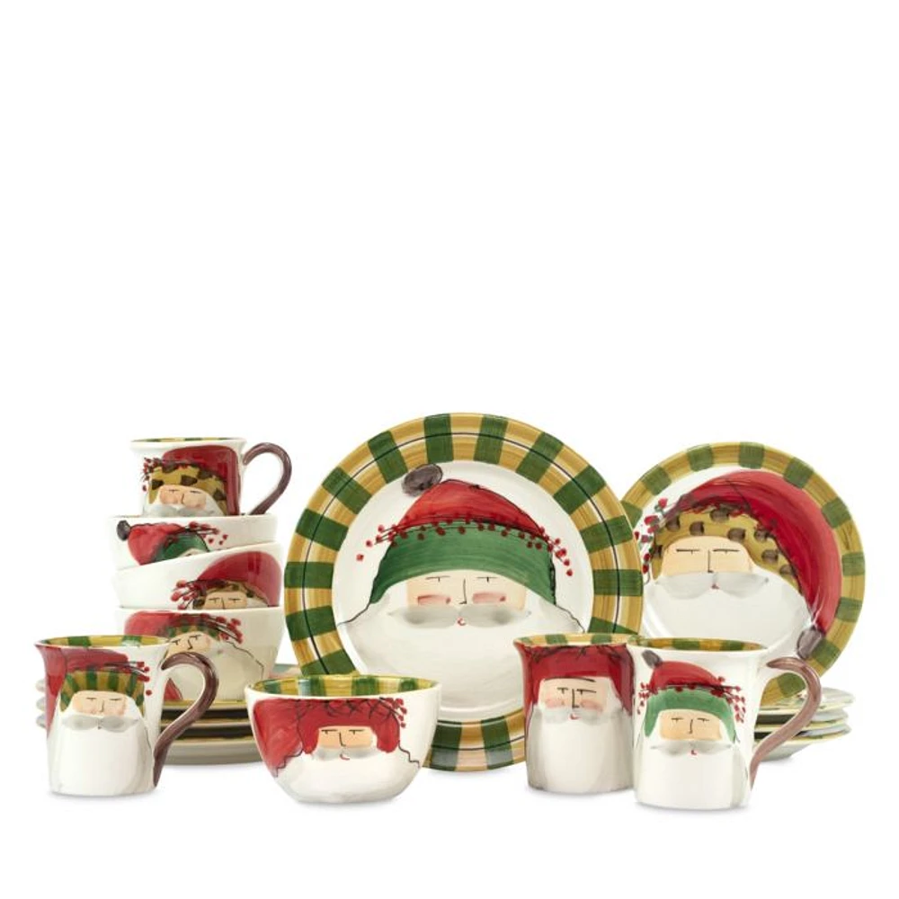 Old St. Nick Assorted 16-Piece Dinnerware Set, Service for 4
