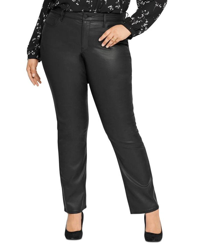 Marilyn Coated High Rise Straight Leg Jeans